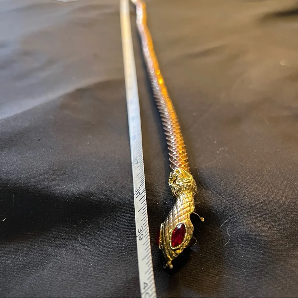 Vintage bronze mesh snake necklace belt - Picture 6 of 11